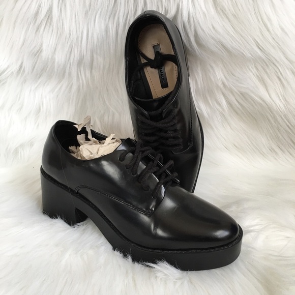 zara black platform shoes